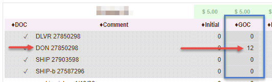 Girl Order Detail showing GOC sales in eBudde